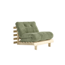 ROOTS 90 Sofa bed – 100 Raw Pine, 553 Khaki Green