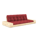 BASE Sofa bed – 101 Clear Lacquered Pine, 518 Ruby Red