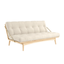 FOLK Sofa bed – 101 Clear Lacquered Pine, 914 Linen