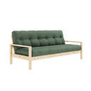KNOB Sofa bed – 101 Clear Lacquered Pine, 756 Olive Green