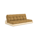 BASE Sofa bed – 101 Clear Lacquered Pine, 643 Golden Ochre, without side boxes
