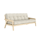 GRAB Sofa bed – 101 Clear Lacquered Pine, 640 Soft Chalk