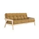 GRAB Sofa bed – 101 Clear Lacquered Pine, 643 Golden Ochre