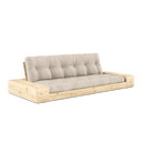 BASE Sofa bed – 101 Clear Lacquered Pine, 747 Beige, with side boxes