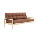 KNOB Sofa bed – 101 Clear Lacquered Pine, 759 Clay Brown