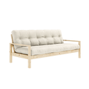 KNOB Sofa bed – 101 Clear Lacquered Pine, 914 Linen